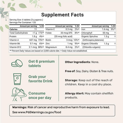 Organic Spirulina-Chlorella Tablets